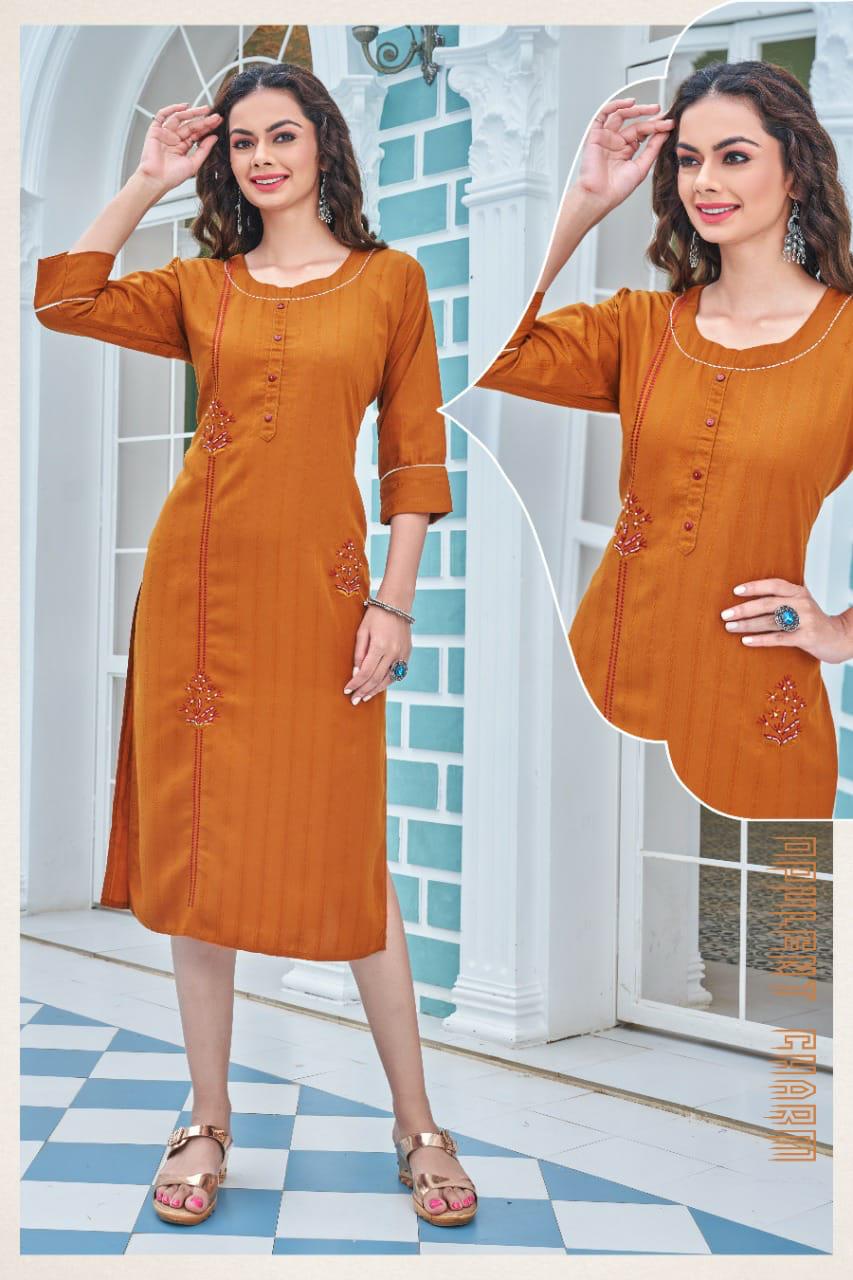 Ft Rashmika 01 Ethnic Wear Wholesale Embroidery Kurti
